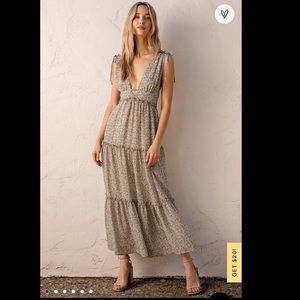 Wandering Wistfully Cream Floral Print Tiered Maxi Dress